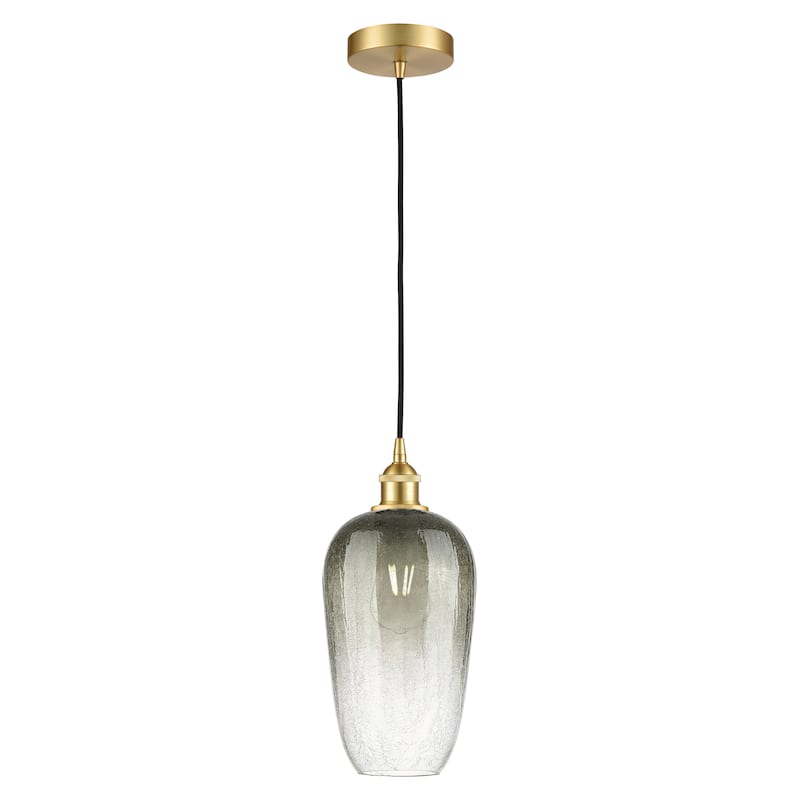 Innovations Lighting Endless Possibilities Edison - Brookhaven Flute - 1 Light 7" Cord Hung Mini Pendant - Slate/Satin Gold