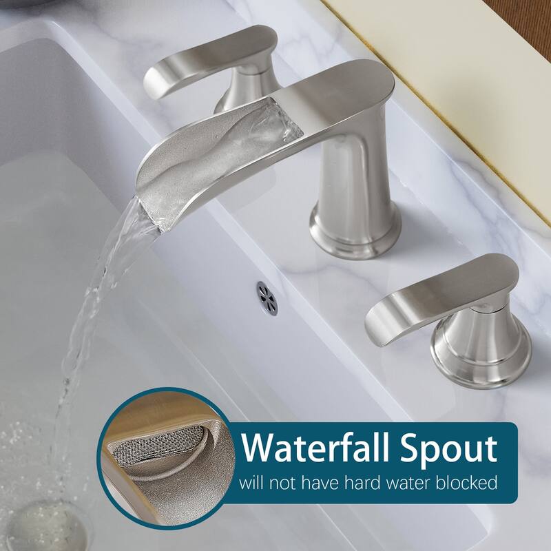 Topcraft Two Handle Waterfall Bathroom Faucet with Pop-Up Drainer