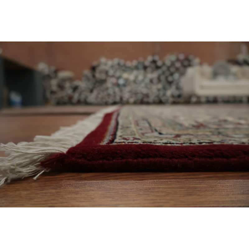 Hand Knotted Oriental 100% Wool Carpet Traditional Floral Red Tabriz-Mahi Area Rug - 11' 10'' X 8' 2''