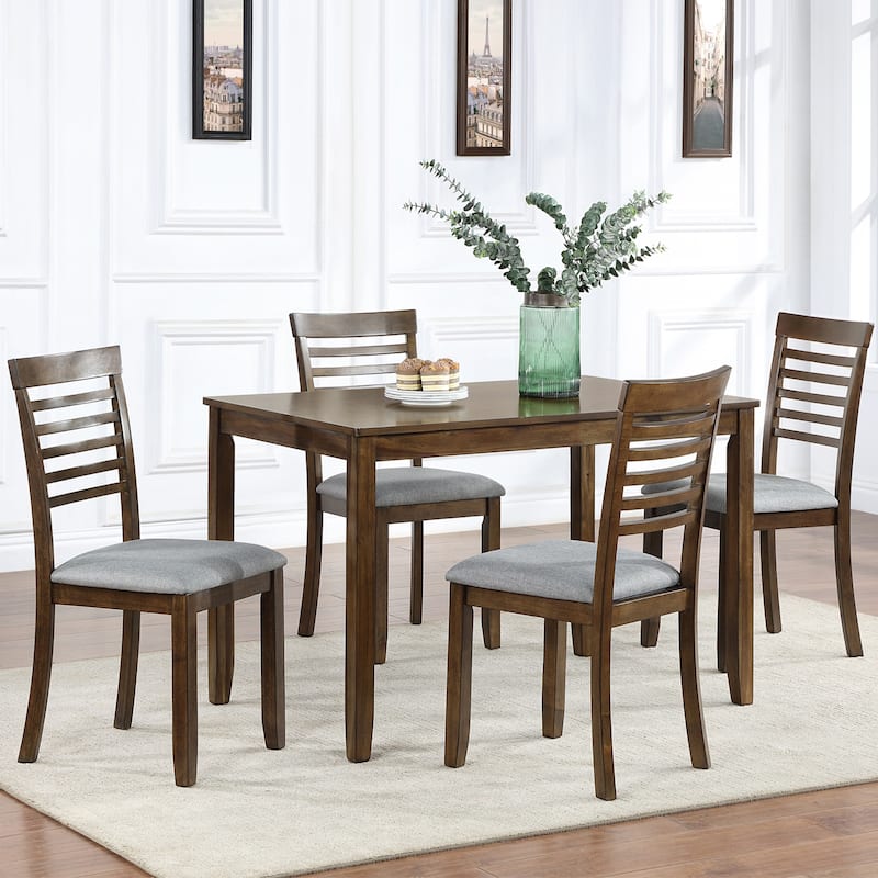 Dining Chairs Only, Wooden Dining Chairs Set of 4, Kitchen Chair with Padded Seat, Upholstered Side Chair for Dining Room