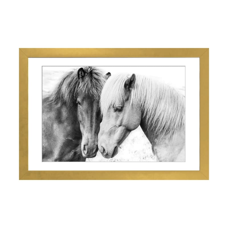 iCanvas "Horse Love" by Sisi & Seb PFA - Gold - 24x32x1