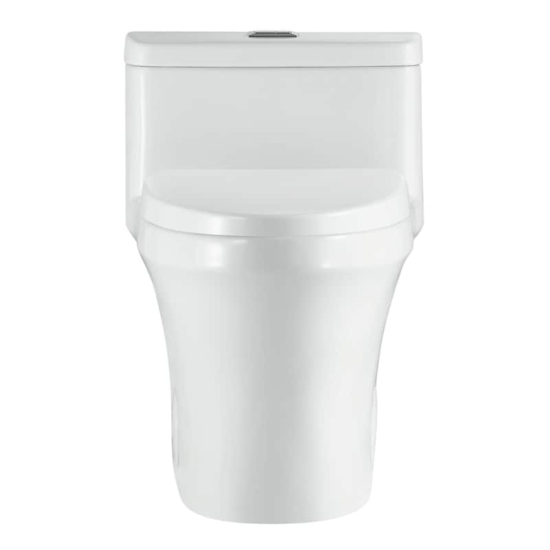 Fine Fixtures Dual-Flush One-Piece Toilet With High-Efficiency Flush, 12" Rough-in, Elongated bowl