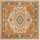 preview thumbnail 4 of 14, SAFAVIEH Handmade Heritage Krissy Traditional Oriental Wool Rug 6' Square - Light Blue/Rust - Square