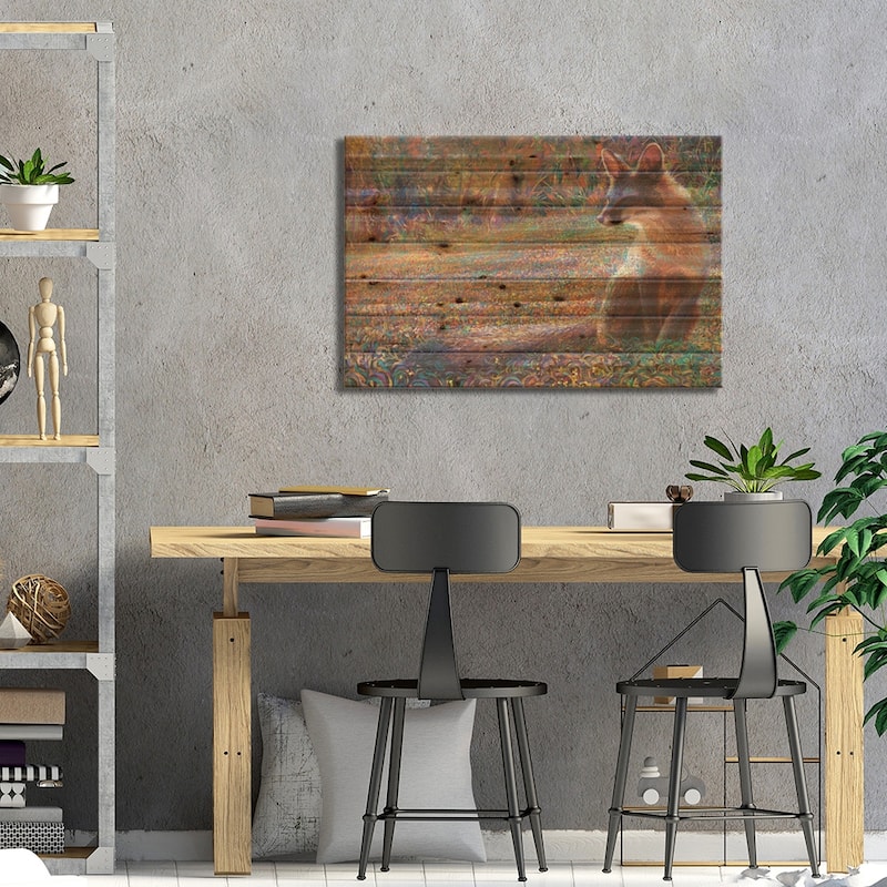 Fox Tail Thicket Print On Wood by Iris Scott - Multi-Color