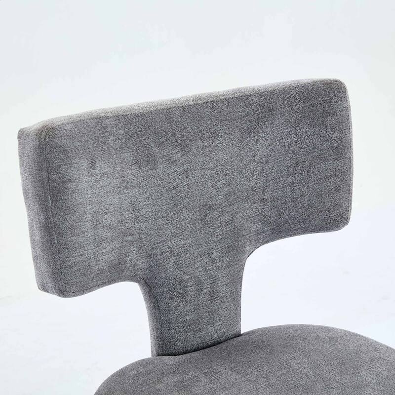 Roomfitters Mid-Century Modern Counter Height Bar Stools Set of 2, Linen Upholstered Curved Back Kitchen Chairs