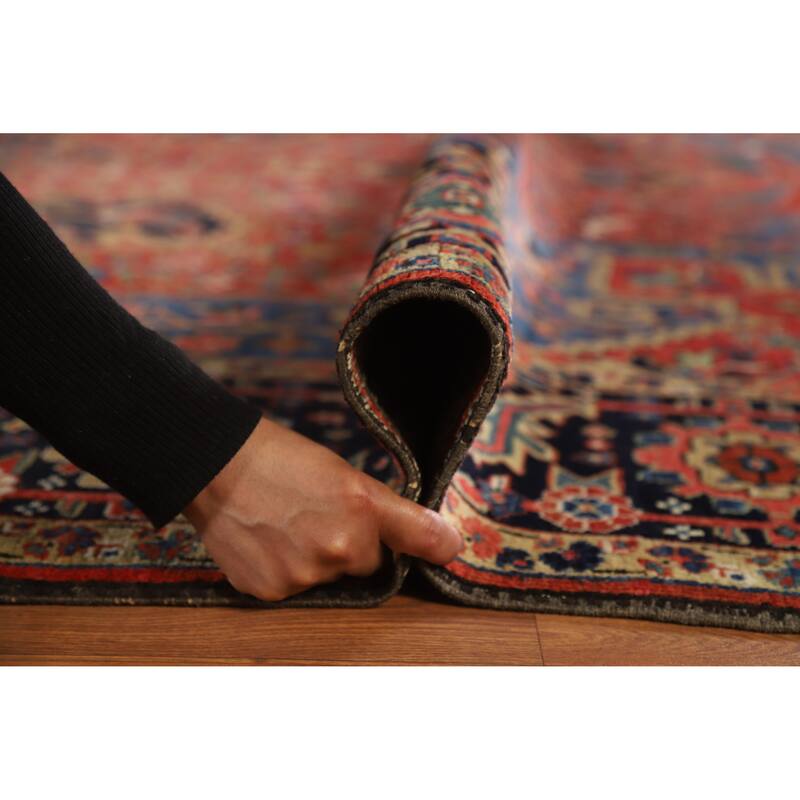 Hand Knotted Oriental 100% Wool Carpet Traditional Medallion Oranges & Rust Heriz (serapi) Area Rug - 14' 5'' X 11' 2''