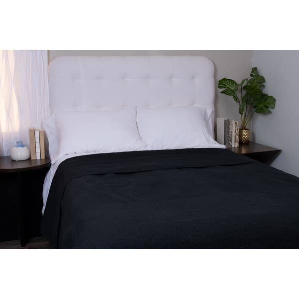 slide 1 of 1, Cottage Home Black Cotton Paisley Quilt