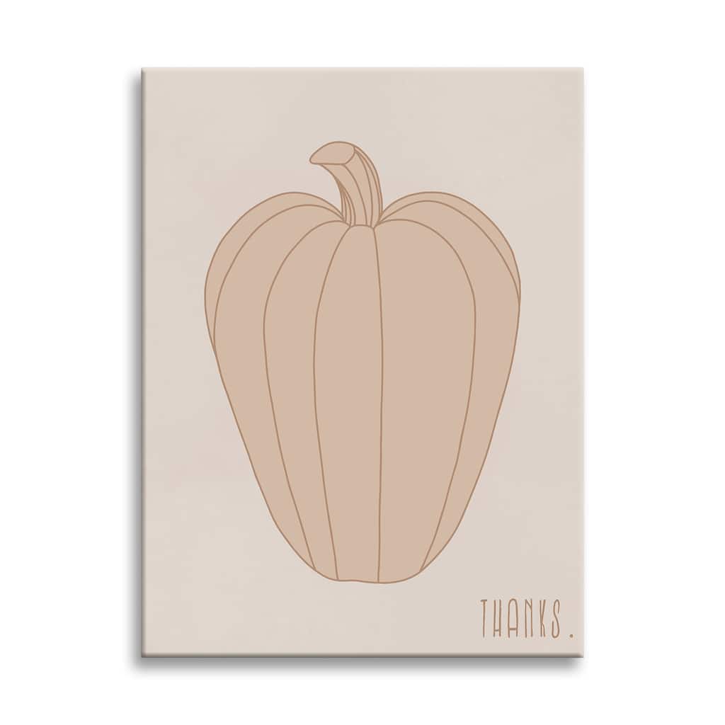 Minimal Pumpkin I' Fall Harvest Canvas Wall Art