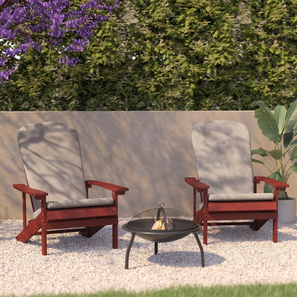 Indoor/Outdoor Adirondack Chairs with Cushions - Set of 2