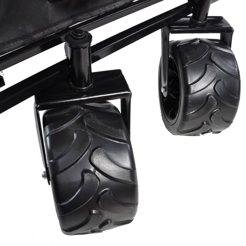 Outdoor Steel Folding Large Capacity Garden Cart Patio Wagon with Lid