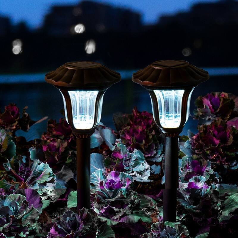 Solar Waterproof Cold White Pathway Lights 8 Pack - 8 Pack