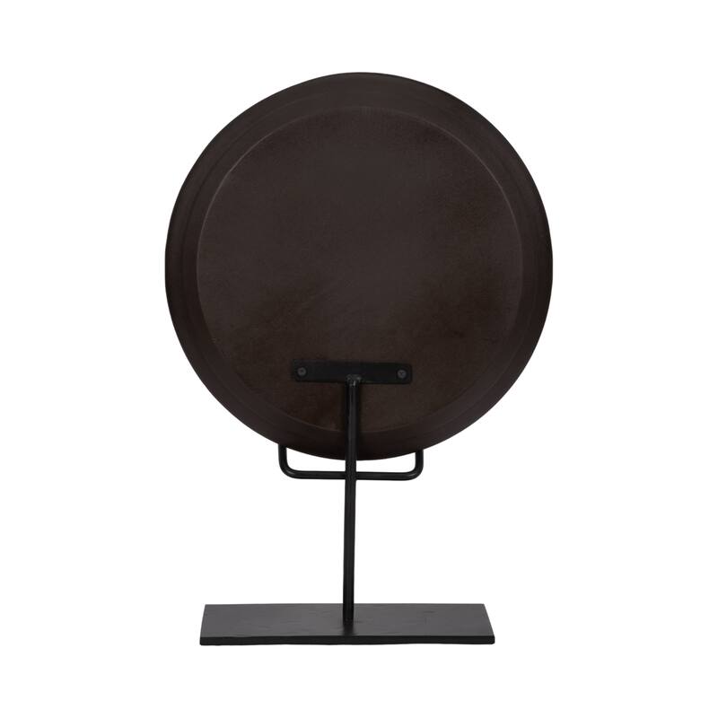21" Aztec Table Sculpture Contemporary Abstract Metal and Wood Brown Aztec Decor for Home or Office Modern - 14" x 14" x 21"