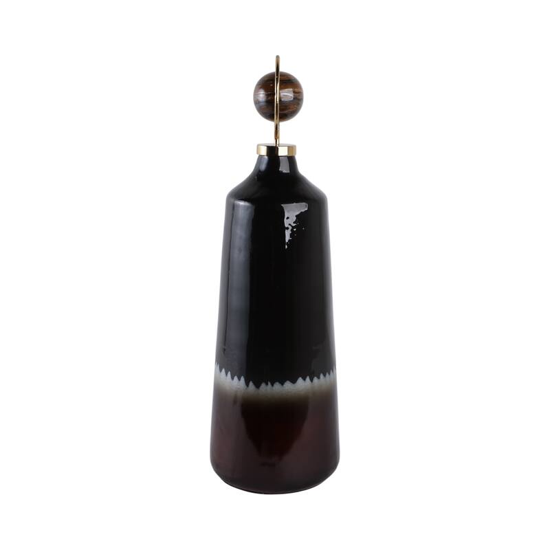 Glass Metal Decorative Vase Modern Transitional Sculptural Orb Accent