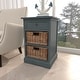 preview thumbnail 5 of 87, Cream, Teal, White or Brown Wood 2 Baskets and 1 Drawer Storage Unit - 16 x 13 x 28