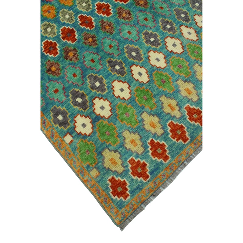 Balochi Ahriman Blue/Gold Rug - 3'4" x 4'9"