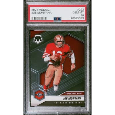 Joe Montana 2021 Panini Mosaic Football Card #292 Graded PSA 10 - 8'6" x 11'6"