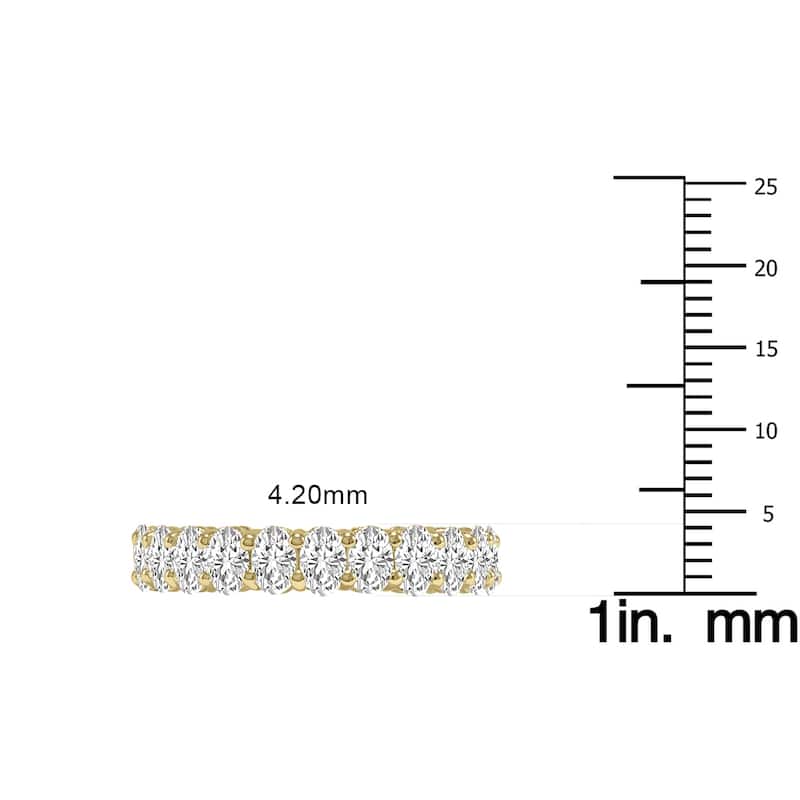 Marquee Jewels Oval Lab Grown Diamond Eternity Band in 14K Yellow Gold (2.88 Carat TW)