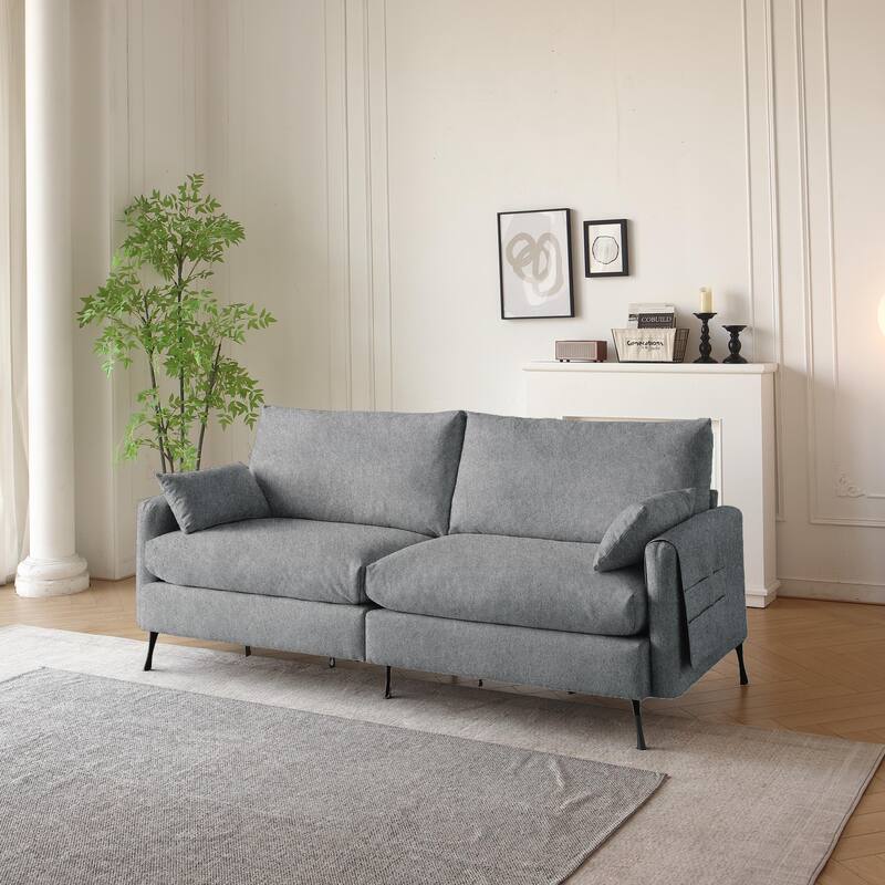 Deep 3-Seater Cloud Couch With 2 Armrest Pillows, Love Seat