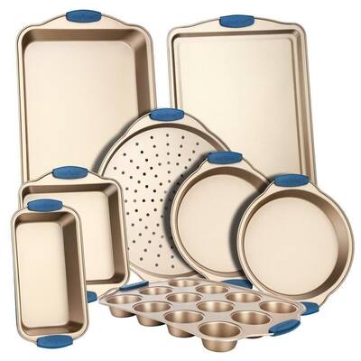 8 Pcs Deluxe Nonstick Gold Baking Pans