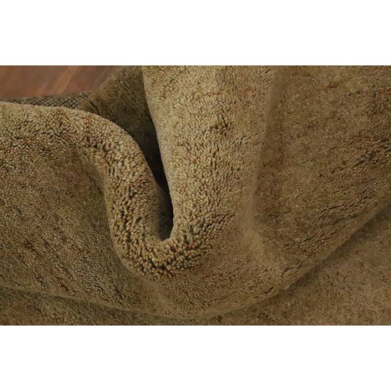 Hand Knotted Oriental 100% Wool Carpet Modern Solid Brown Gabbeh Area Rug - 7' 11'' X 5' 8''