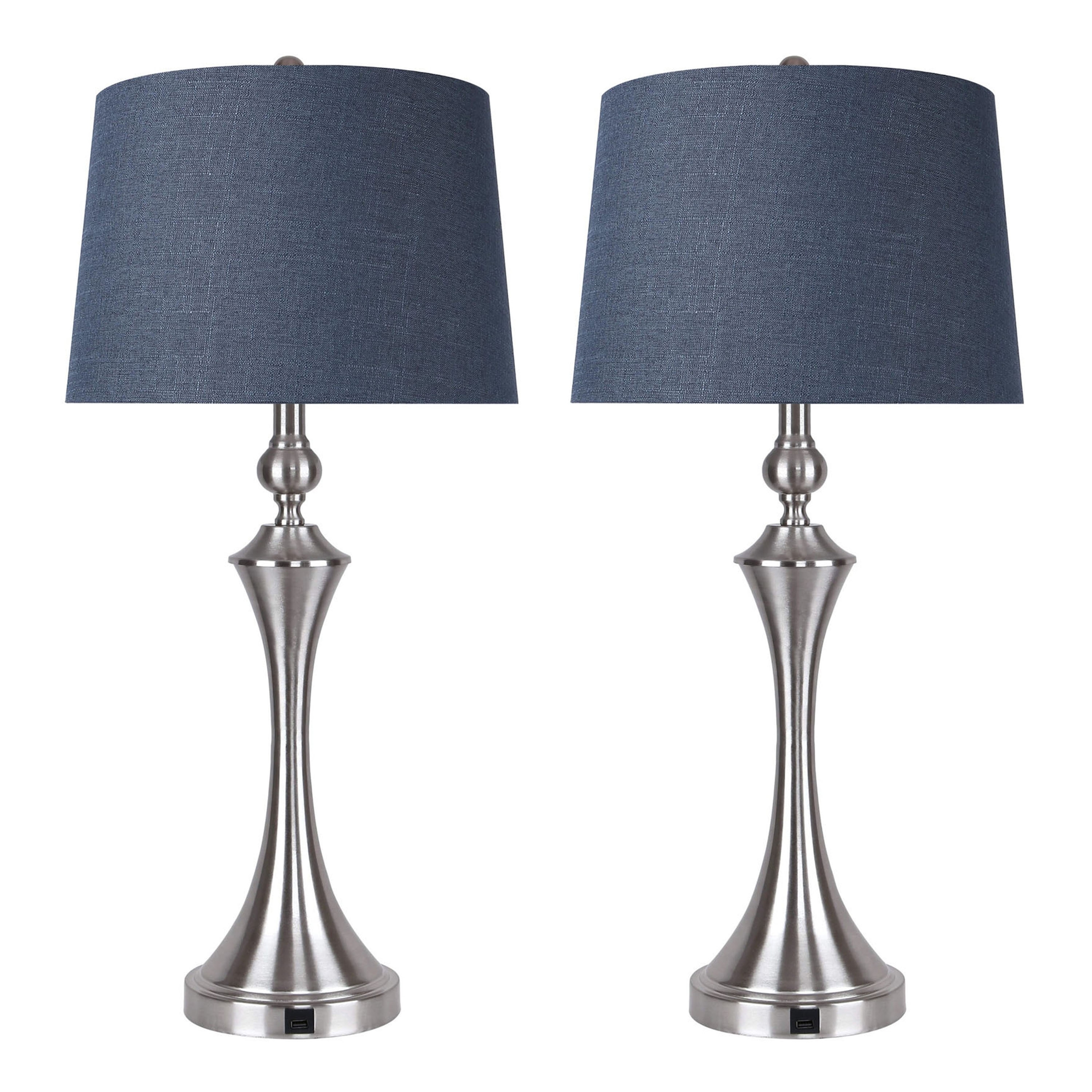 Flint 30.75" Metal Table Lamp with USB (Set of 2)