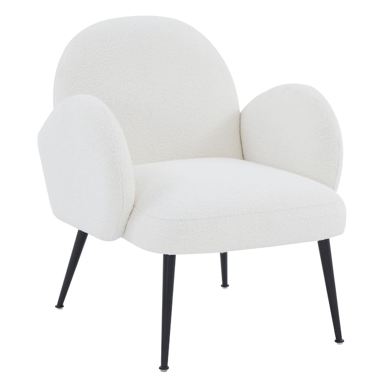 SAFAVIEH Couture Hinnerike Boucle Accent Chair - 27 In W x 32 In D x 31 In H - 27Wx32Dx31H