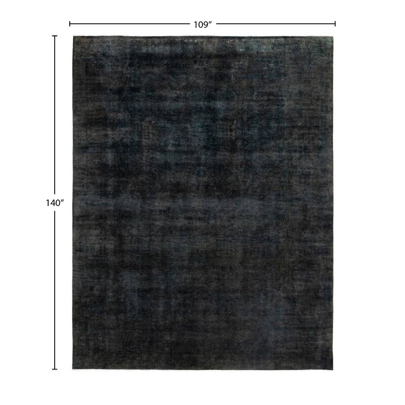Overdyed One-of-a-Kind Hand-Knotted Area Rug - Gray - 9' 1" x 11' 8"