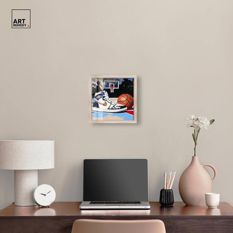 Basketball Court Blues Shadowbox by Art Remedy