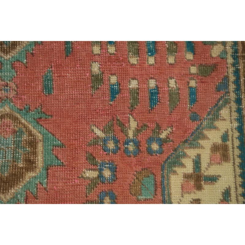 Hand Knotted Oriental 100% Wool Carpet Traditional Medallion Pink Tabriz Area Rug - 4' 7'' X 3' 4''