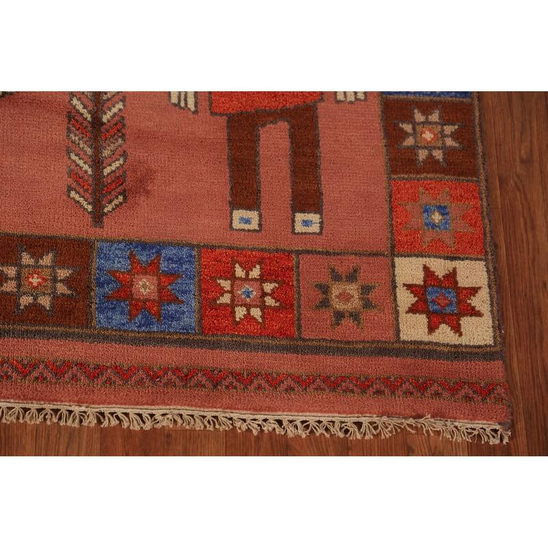 Tribal Kazak Indian Runner Rug Hand-Knotted Wool Carpet - 3'11"x 9'10"