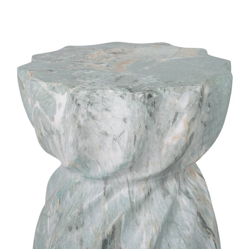 Christopher Knight Home Lysandros 19.29"H Modern Outdoor Concrete Side Table with Sculptural Fluted Design