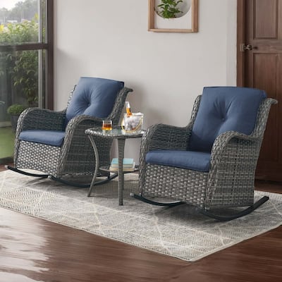 Gymojoy Patio Rocking Chair with Comfortable Cushions