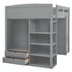 preview thumbnail 37 of 38, Full Size Solid Wood Loft Bed with Desk, Wardrobes, 4 Drawers and 4 Shelves for Kids, Bedroom