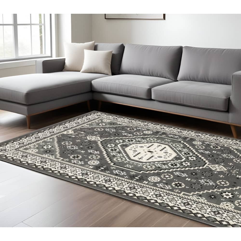 HomeRootsMedallion Traditional Rectangle Area Rug