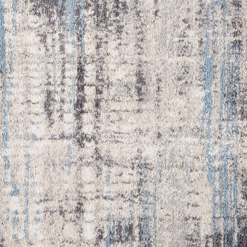 Avant Blue Abstract Power-Loom Area Rug 2' x 3'