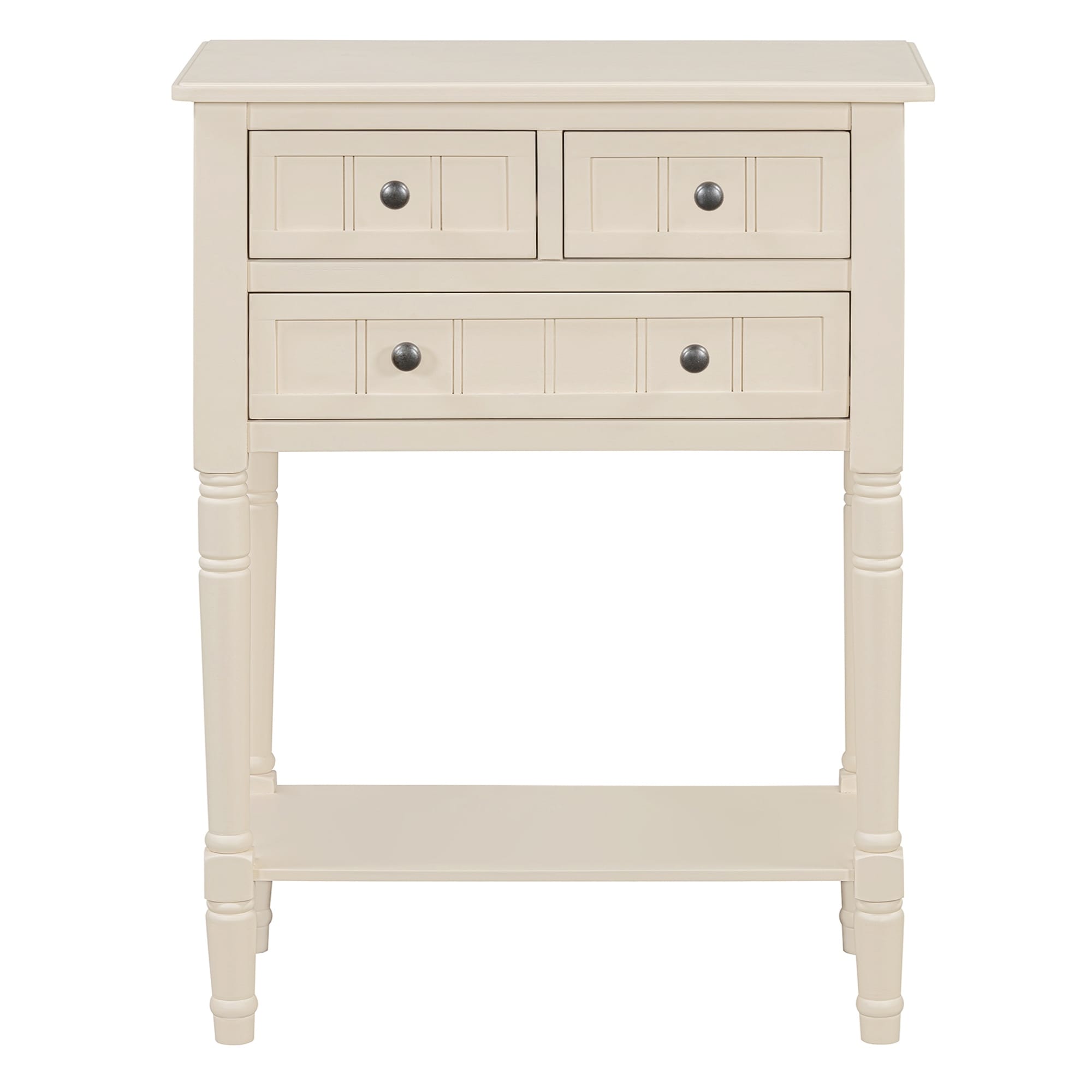 Narrow Console Table, Farmhouse Entryway Table, Living Room Slim Sofa Table with 3 Storage Drawers and Bottom Shelf