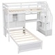 preview thumbnail 3 of 8, Twin over Twin Loft Bed with Built-in Desk and Staircase, Shelves