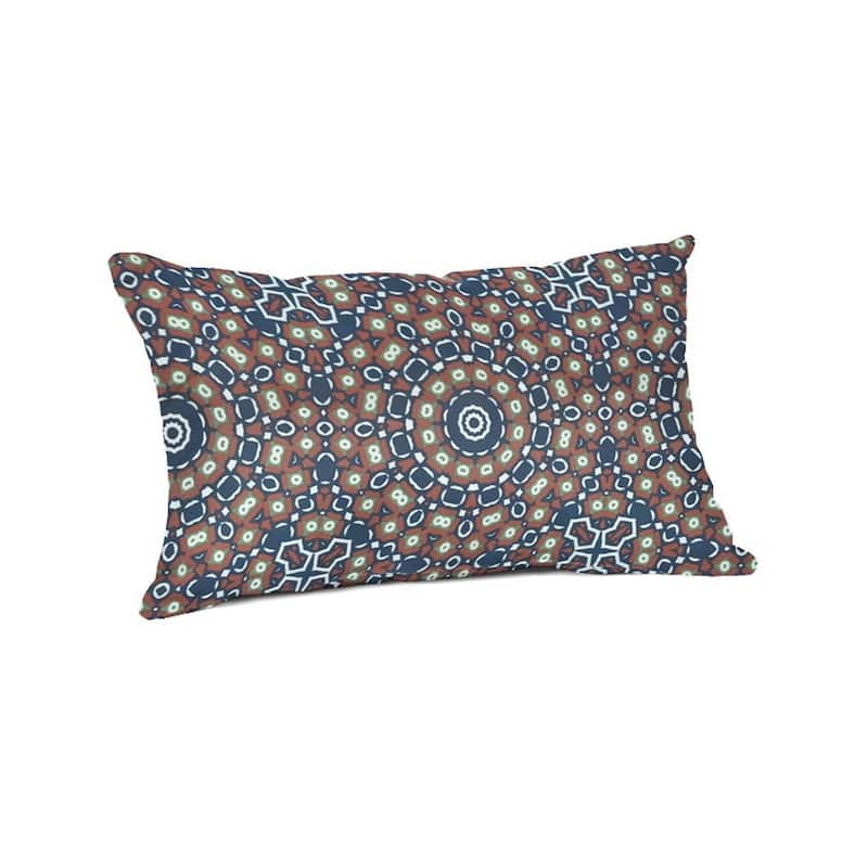 Casual Cushion Medallion 1 Piece Indoor/Outdoor Square Throw Pillow, 18"W x 18"L - 19x12