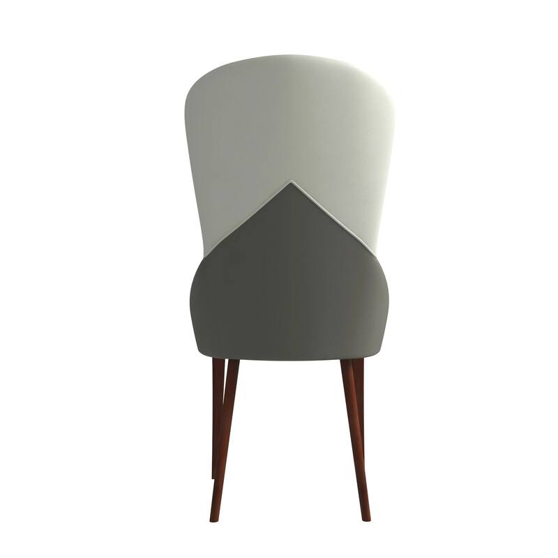 Havana Leather Upholstered Solid Wood Dining Chair Two-Tone Color Design Set of 4