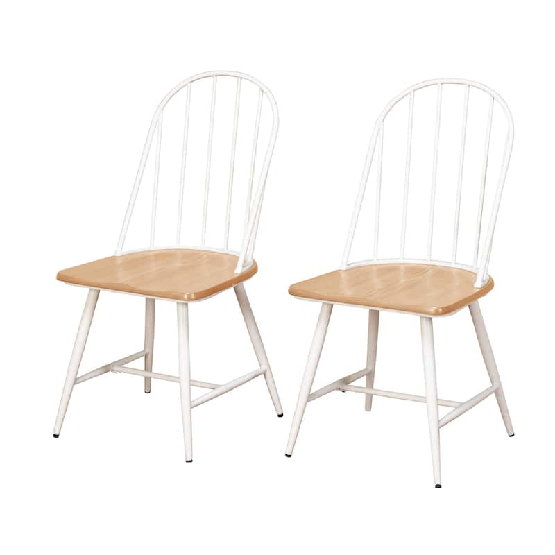 Simple Living Milo Mixed Media Dining Chairs (Set of 2) - White