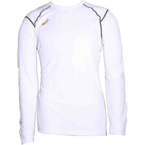 ASICS Jb T-Shirt Mens Top Athletic T-Shirt Long Sleeve - White