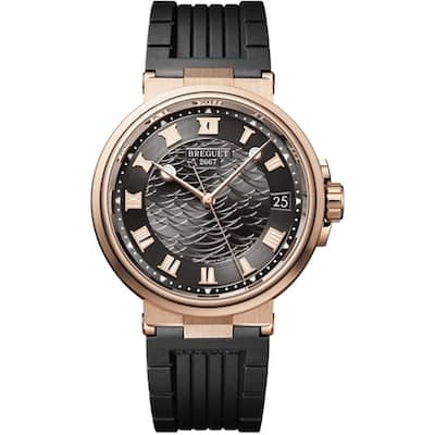 Breguet Marine Automatic Men's Watch - BLACK RUBBER, GREY Dial
