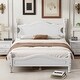 preview thumbnail 16 of 24, Full Retro Wood Platform Bed with Wooden Slats for Support