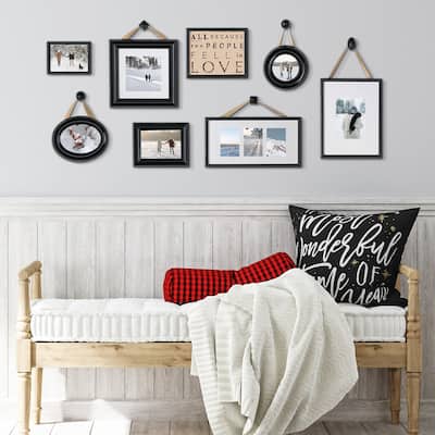 HELLO LAURA 8 Piece Black Gallery Family Wall Picture Frame Set
