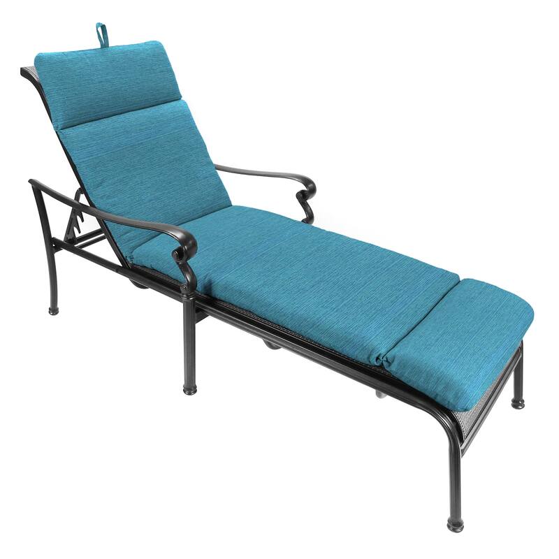 74" x 22" Outdoor Chaise Lounge Cushion with Ties and Loop - 74'' L x 22'' W x 5'' H