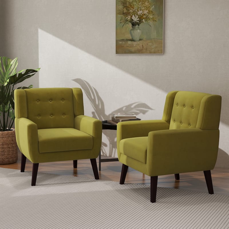 2 Set Modern Accent Chair Velvet Armchair