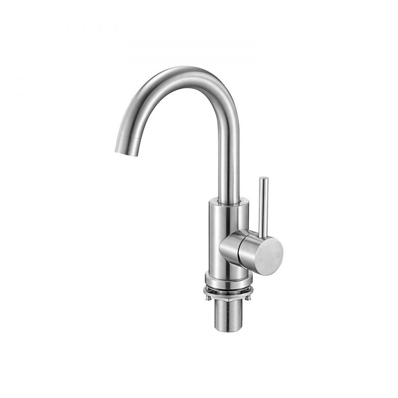 Silver Stainless Steel Kitchen Faucet with 360 Rotating High-Arc Spout - 7.20 x 1.97 x 11.61 inch