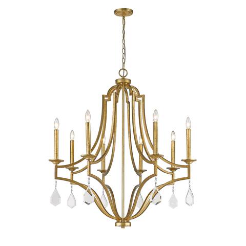8 Lt. Transistional Gold Large Chandelier