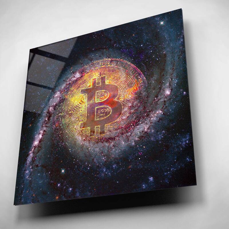 Epic Art 'Bitcoin Galaxy', Acrylic Glass Wall Art