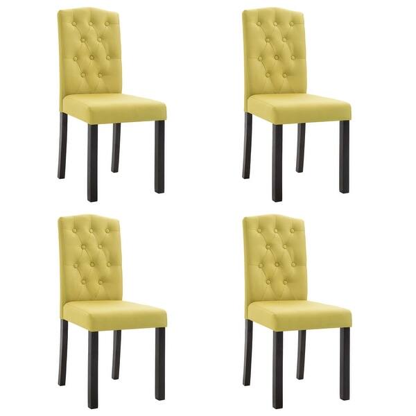 slide 2 of 5, vidaXL Dining Chairs 4 pcs Green Fabric